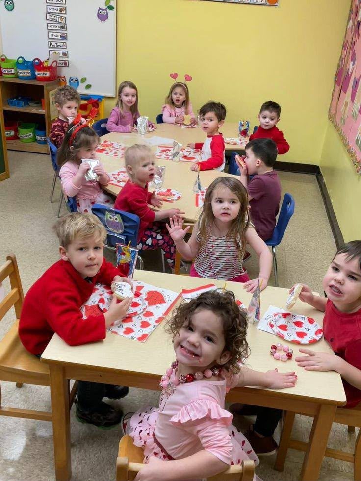 Children at a classroom party